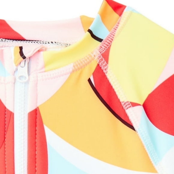 WONDER Nation Girls Zip Rashguard Swimsuit NWOT - Picture 3 of 4